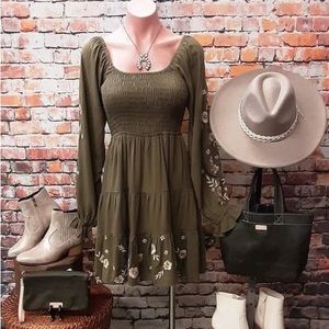 Sausalito Ruched Bodice Olive Dress
